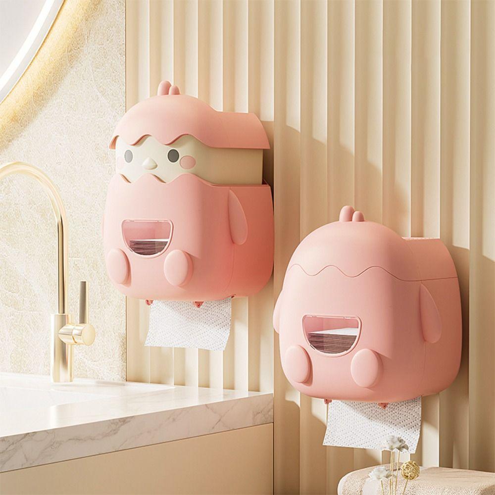 Cartoon Wall Mounted Tissue Holder Waterproof Toilet Paper Container  Entrance