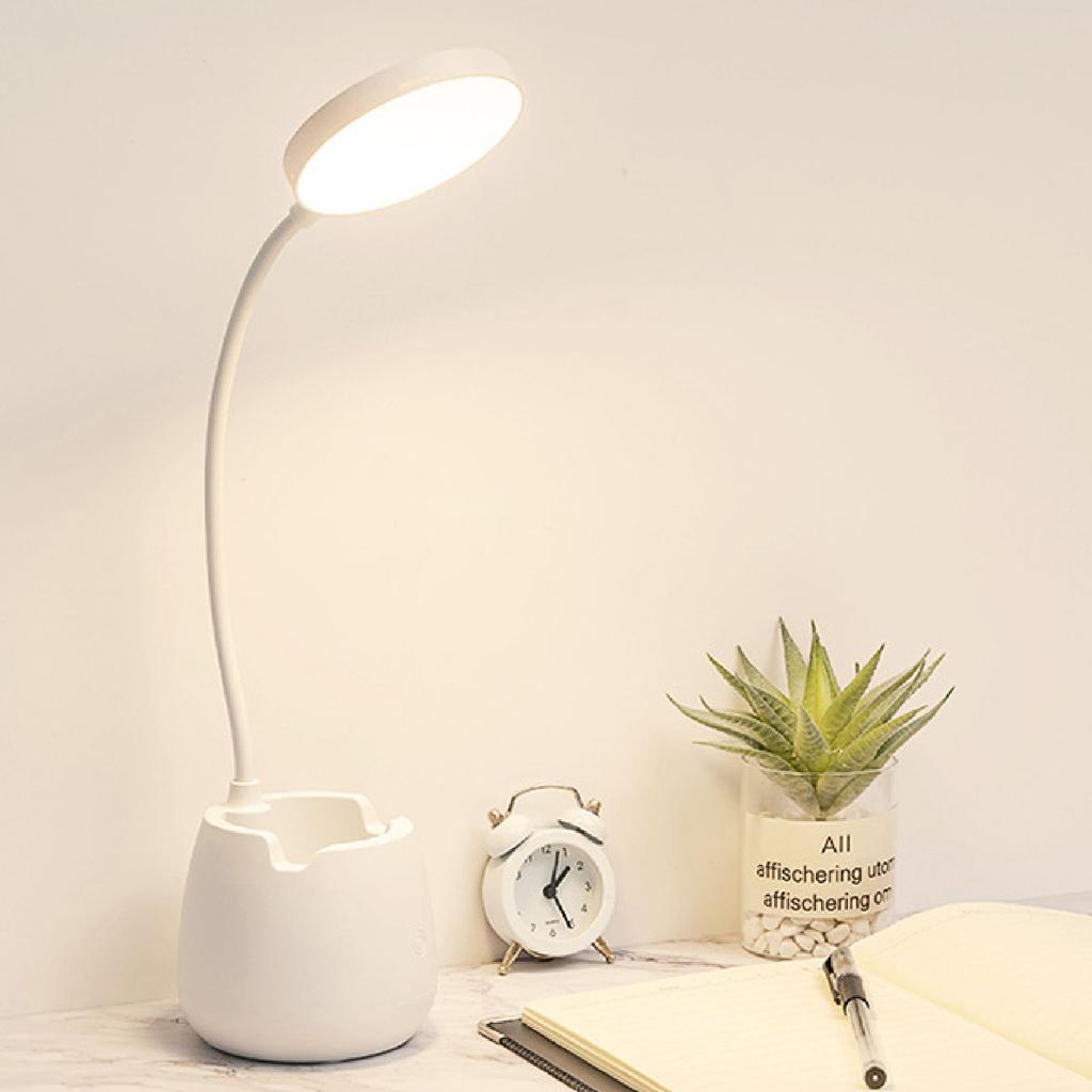 LED Desk Lamp High Brightness Eye ive USB Rechargeable Bedside Lamp Phone Holder for Bedroom