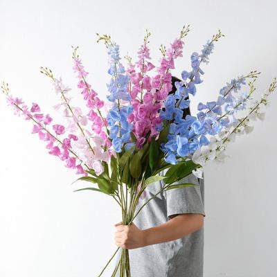 Sztuczny Konwalia Faux Orchid Cymbidium Bukiet z Długą Łodygą do Wazonu Dom Ogród Ślub Przyjęcie Dekoracja Stołu