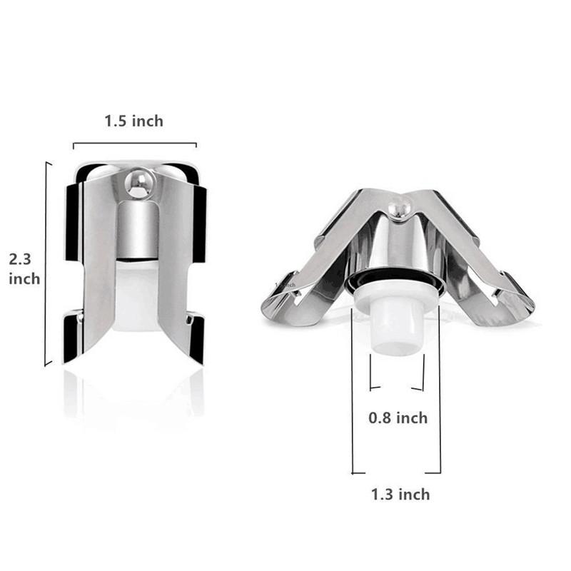 Wine Bottle Stopper Wine Beer Bottle Cork Plug Stainless Steel Champagne Sparkling Stopper Bar Tools Sealing Preserve Bottle Cap