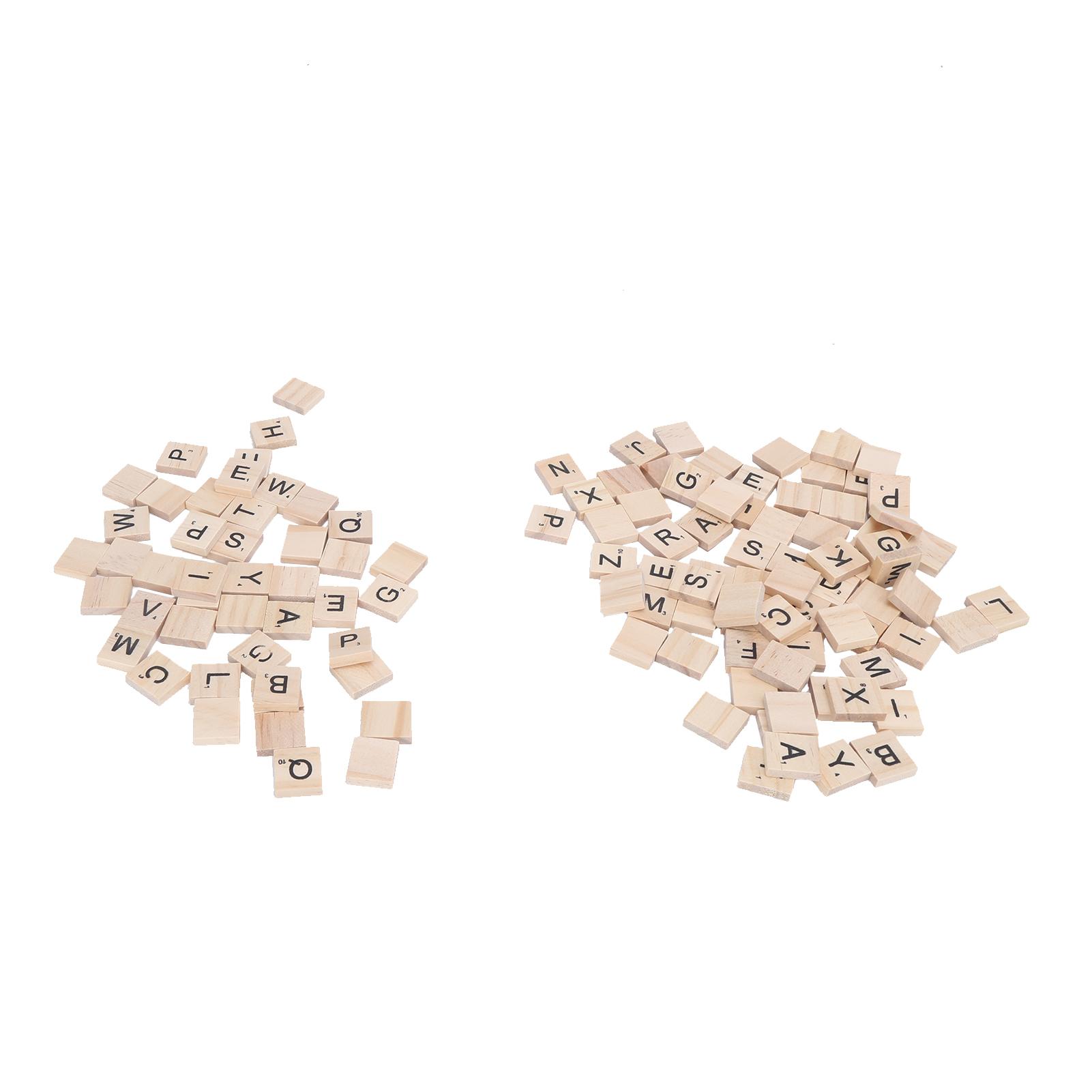 

100Pcs Wood Letter Tiles Durable Clear Wearproof Wooden Spelling Tiles Crafts Pendants
