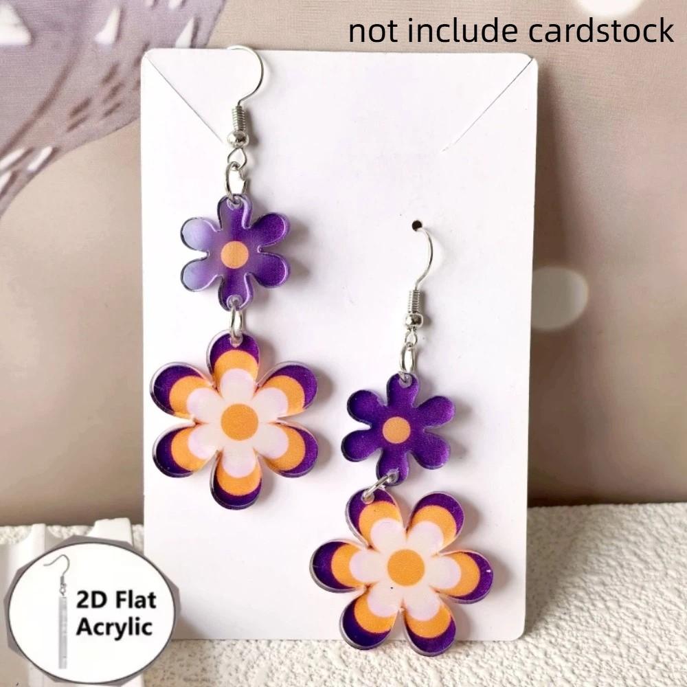 Accessories Acrylic Daisy Earrings Sweet Spring Summer Flower Pendant Earrings Cute Daisy Pendant Ear Hooks Girl фиолетовый