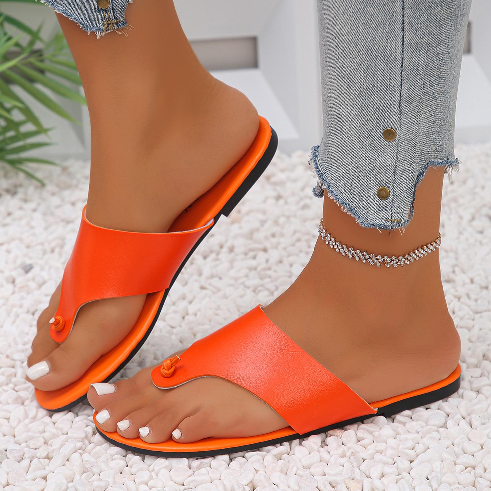 Summer women s flat bottomed comfortable toe flip flops 39