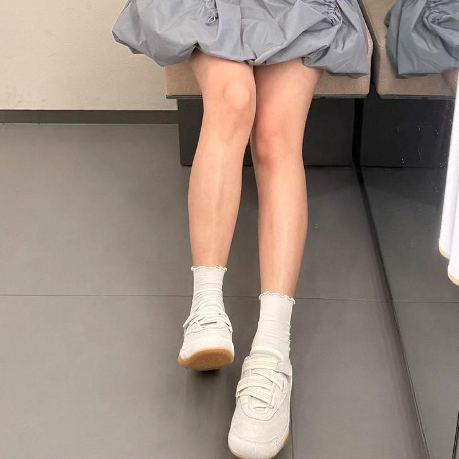 Sheepskin Version~ 3cm Inner Height Increase Velcro Dexun Shoes Women's 2025 New Casual Sports Shoes Ballet Board Shoes