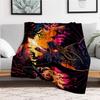 "Flaming Dragon Fantasy Art Print - Epic Creature Wall Decor"Blanket Flannel Throw Blanket for Sofa, Bed, Travel, Camping, Office, Couch, Ch