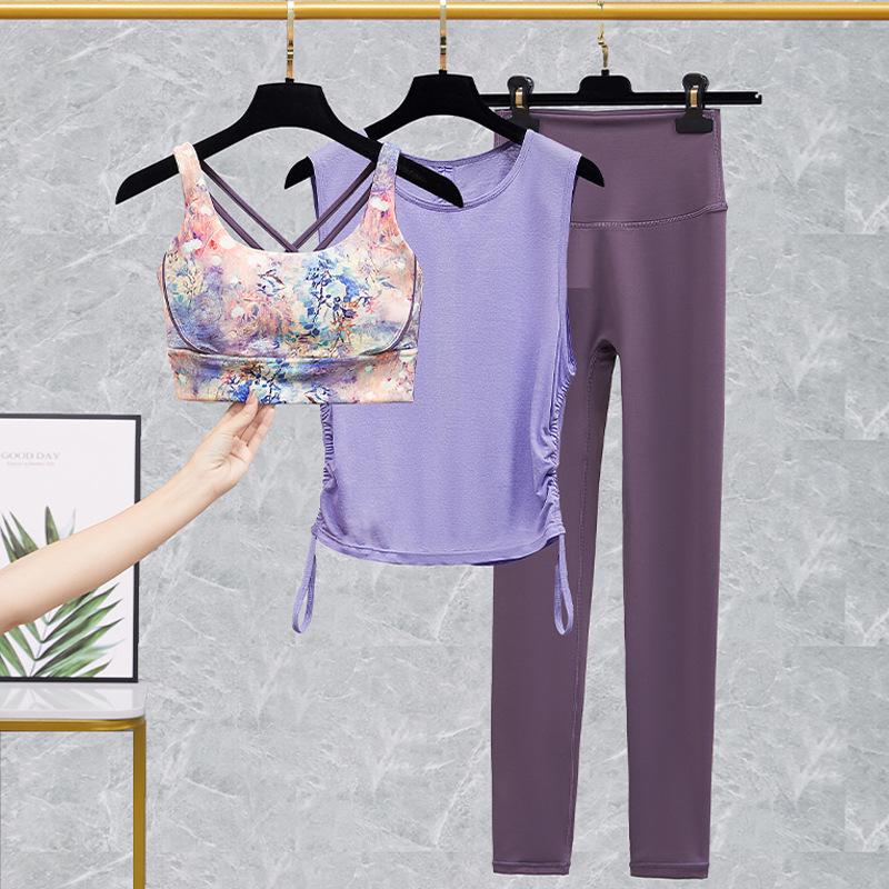 Lulu Women's Yoga Bra and High-Waist Fitness Pants Set - Spring/Summer Activewear