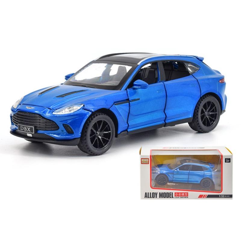 Diecast Automodell 1/32 Aston Martin DBX mit Ton und Licht Collective Miniatur Voiture Kinder Junge Auto Spielzeug Geschenk Geburtstag blau