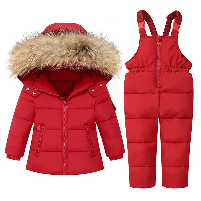 Children's Down Jacket Ski Suit Set for Toddlers Aged 1-6 