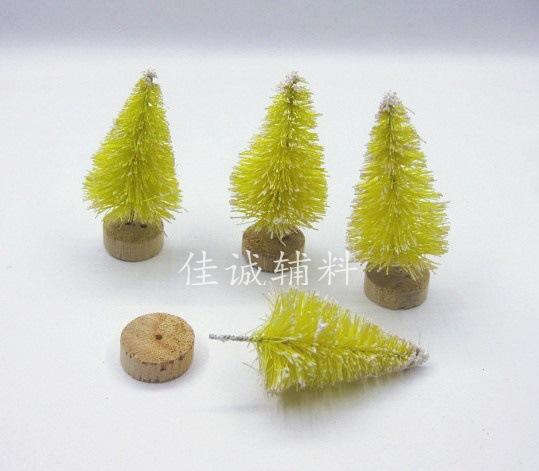 Mini Artificial Christmas Tree with Wooden Base Frosted Bottle Brush Design for Tabletop DIY Crafts Home Decor Christmas Gift