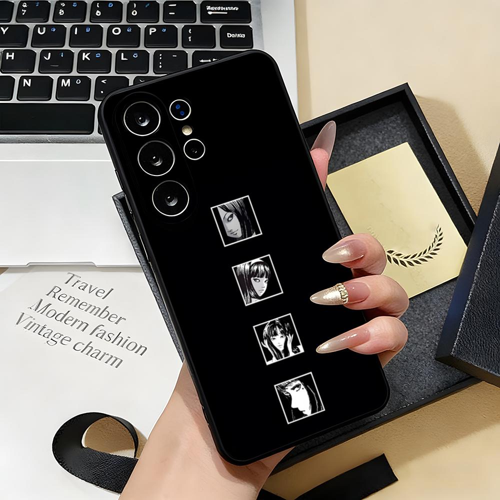 I-Ito J-Junji T-Tomie Phone Case For Samsung S26 S25 S24 FE S23 S22 S21 Plus S20 Ultra Note20Ultra Black Soft Shell