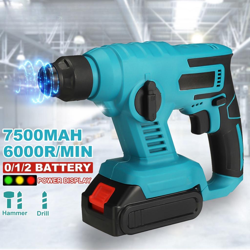Multifunction ordless Electric Rotary Hammer 7500mAh Hammer Impact Drill Power Tool For Battery With LED 21V