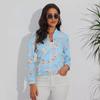 European and American Women's Slim Fit Printed Zipper Jacket - Autumn/Winter Collection