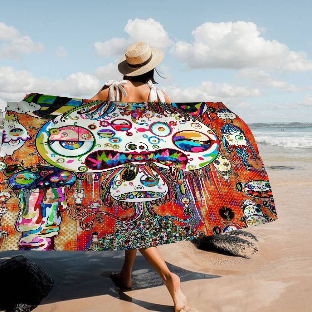 Art T-Takashi Microfiber Blanket Quick Drying Beach Towels Oversized Printing Super Absorbent Pool Towel Blanket