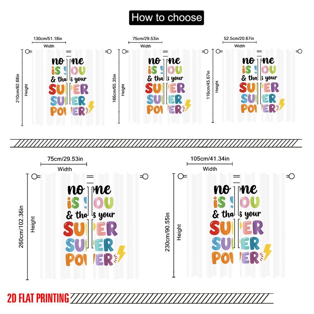 2pcs 2D Flat Printing Drapes No One Is You Superpower Polyester Fabric Without Electricity 0 Perfect for Holiday Parties Home