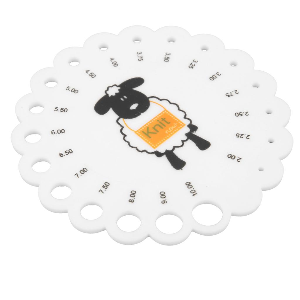 Needle Gauge Knitting Plastic Round Measuring Tool with Clear Scale Cartoon Pattern for DIY Sewing