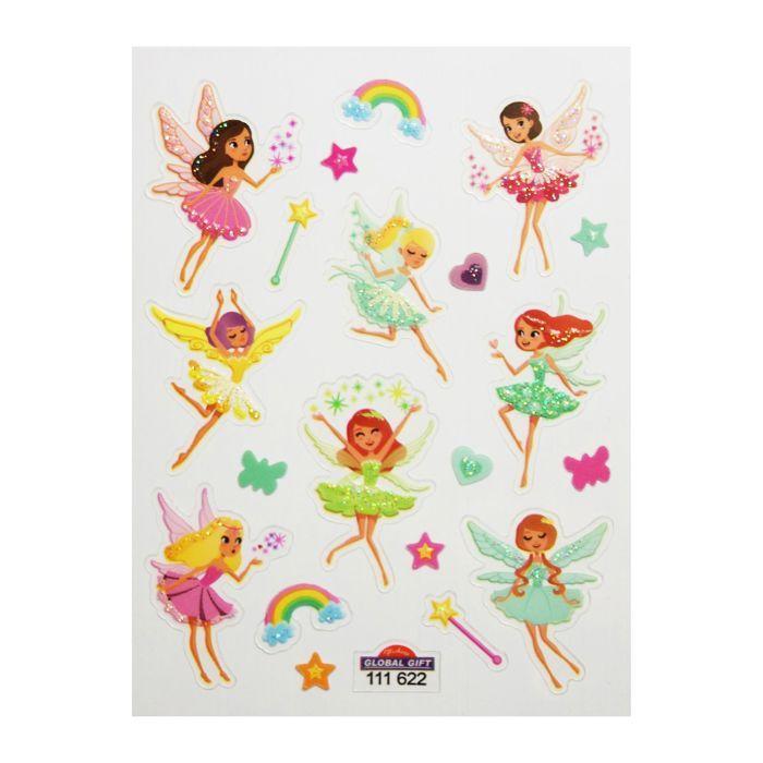 Autocollants - Fées - Paillettes - 1,8 cm