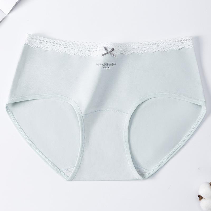 Women's Spring and Autumn Cotton 10A Antibacterial Extended Cotton Crotch Middle Waist Triangle Briefs