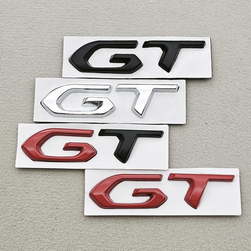 3D Metal Chrome Logo GT Emblem Car Trunk Badge For Peugeot 206 207 301 307 308 408 508 2008 3008 4008 5008 GT Sticker Accessorie