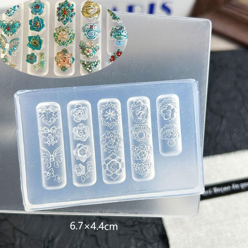 1Pc Bowknot Sea Jellyfish Shell Rose Leaf 3D Acrylic Mold Nail Art Decoration Nails Diy Design Silicone Nails Mold