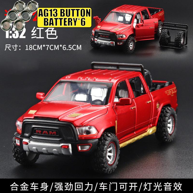 1:32 Dodge Ram TRX Terrängmodifierad Pickupbil Legering Metall Pressgjuten Modellbil Ljud Och Ljus Pull Back Leksak Samlarföremål Gåvor