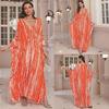 2025 European & American Cotton Print Beach Dress: Women's Loose Long Robe Cover-up with Sun Protection