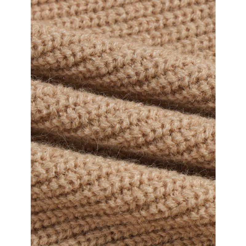 Elegant beige damecardigan med ribbestrikket detalj - Lett luksus, varm og stilig åpen genser for høst og vinter, Høst Vinter Bekledning|Ribbestrikket Cardigan