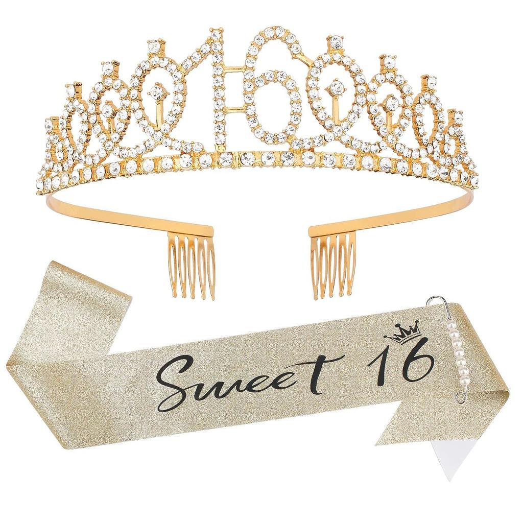 Fashion Alloy Digital Crown Headband Rhinestone Birthday Crown Headband Bachelor Party Prom Headdress Hair Accessories