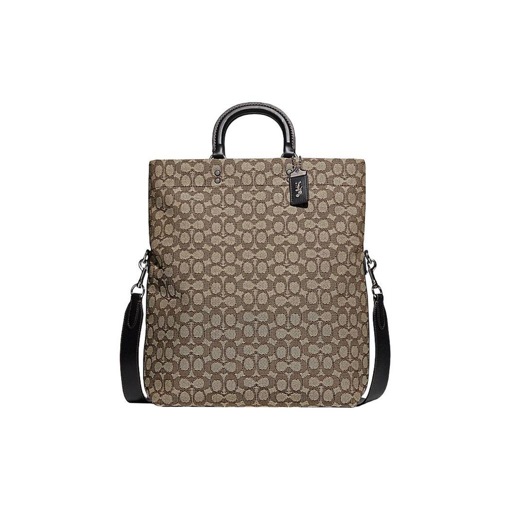 New COACH Fabric Tote Bag Shopping Bag Handbag Shoulder Bag Crossbody Bag Large Size Men's Brown CE479-UW5