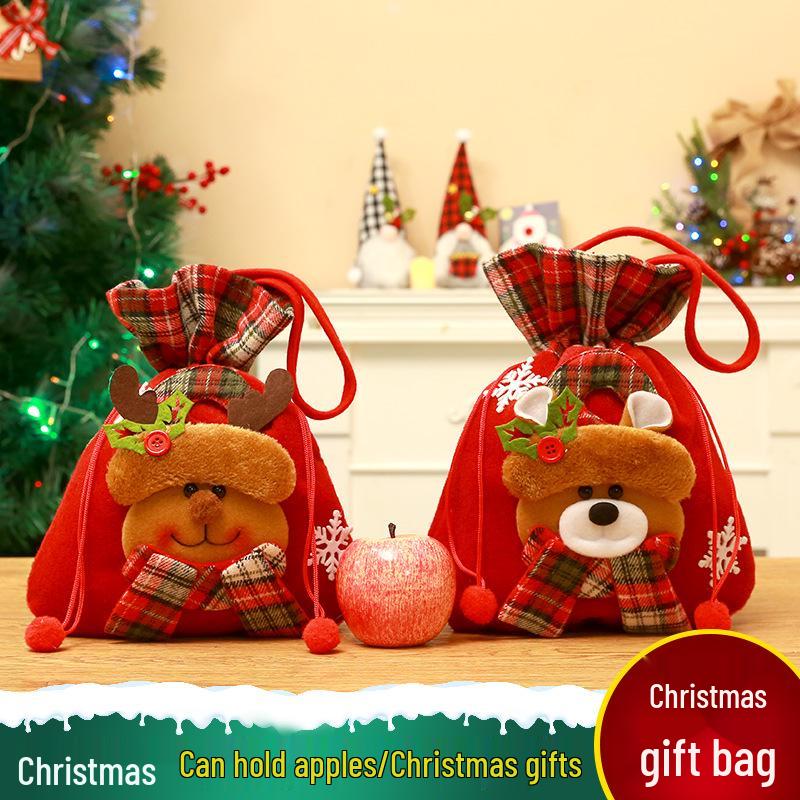 Christmas Eve Apple Gift Bag - Candy & Apple Packaging for Festive Decorations