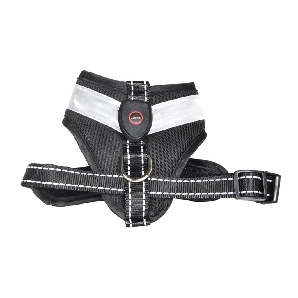 Fashion Dogs Harness Leash Adjustable Length Pet Chest Back LED Dog Vest with Sturdy Buckle for Pet Outdoor Walking