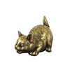 Brass Lucky Little Cat Retro Office Desktop Decoration Accessories Solid Tea Pet Chinese Style Home Decor for Collect