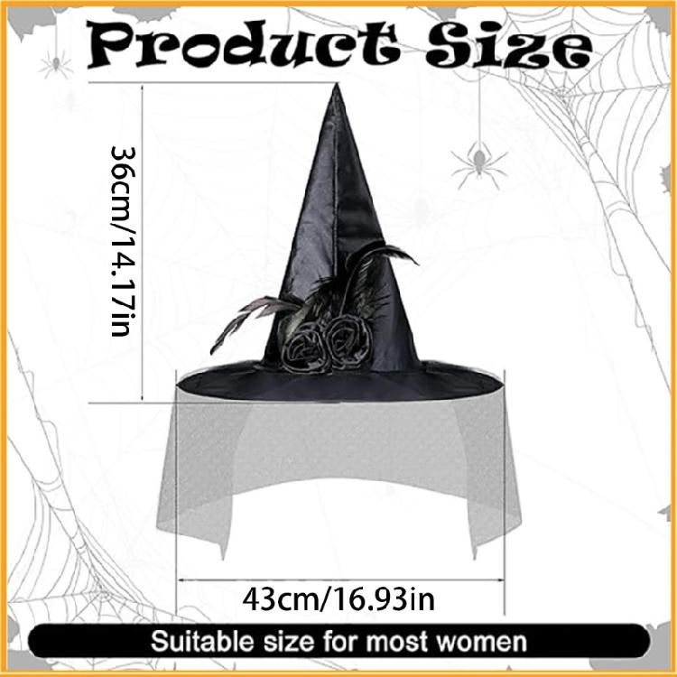Halloween Witch Cosplay Set Witch Broomstick Witch Hats Pointed Witch Hats Flying Broomstick for Theme Party