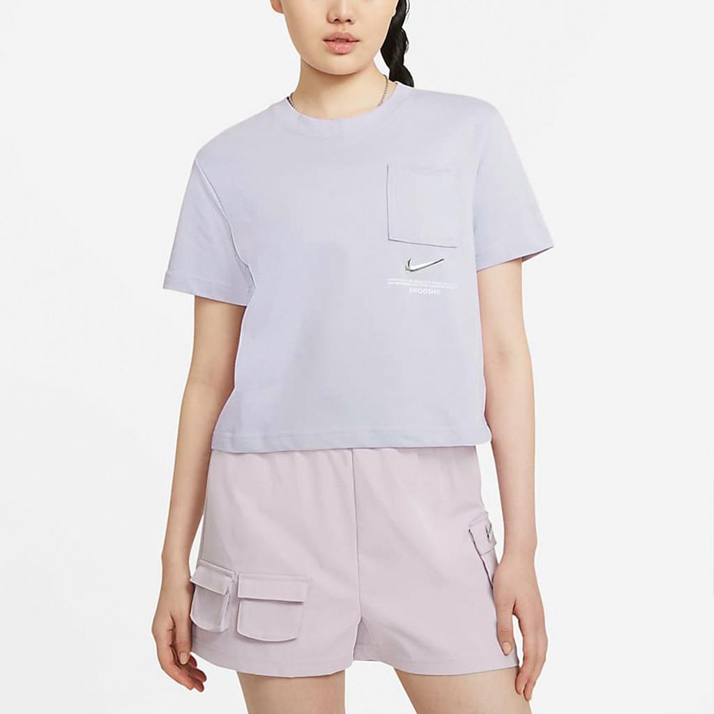 Nike Crop Tops Women's Purple Crew Neck Moderate CZ8912-576
