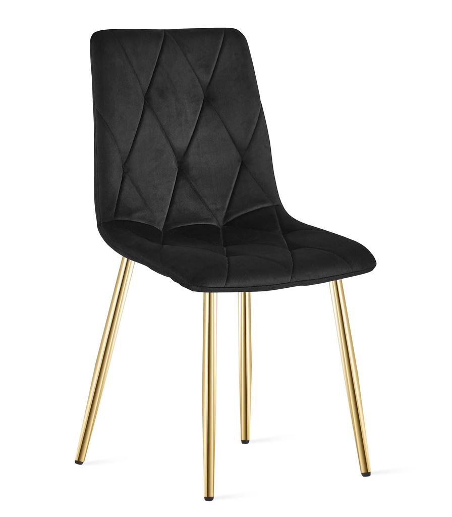 Libra Chair - Black Velvet / Gold Legs X 1