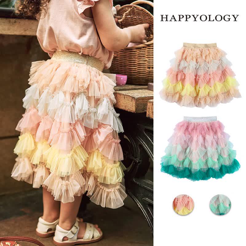 Happyology Girls  Layered Mesh Skirt 3Y