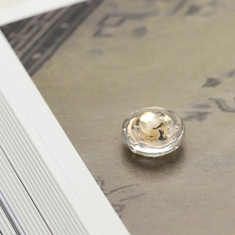 5pcs Creative Magma Pattern Buttons Luxurious Transparent Resin Shank Buttons Apparel Accessories