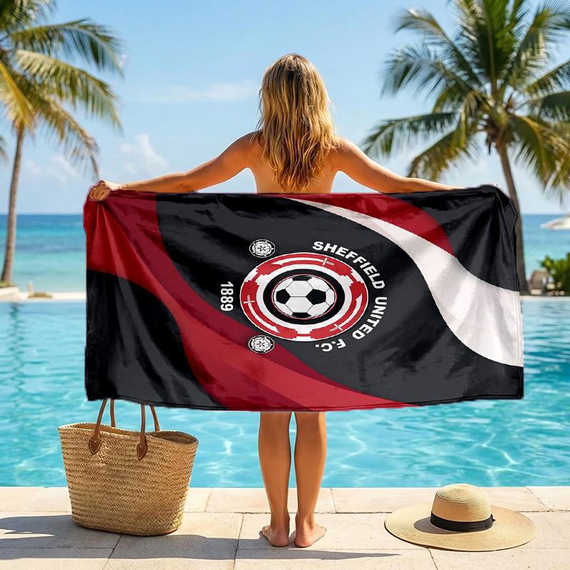 Asciugamano da Spiaggia Sheffield United Football Morbido Microfibra Asciugamano Estivo Asciugatura Rapida Assorbente per Spiaggia Piscina Viaggio