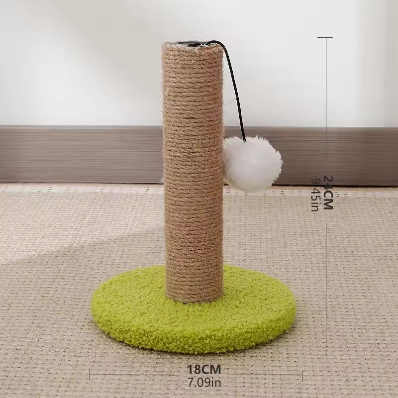 Cute Minimalist Cat Climbing Tower Single Pole Design Soft Plush Surface Safe Material Ideal for Kittens and Small Breed Cats