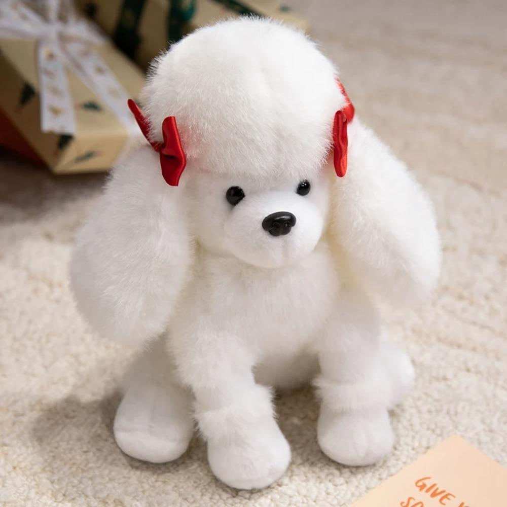 Realistic Poodle Pug Puppy Plush Toy Miniature Guinea Pig Stuffed Doggy Cute Fluffy Pet for Room Decor Children's Birthday Gift
