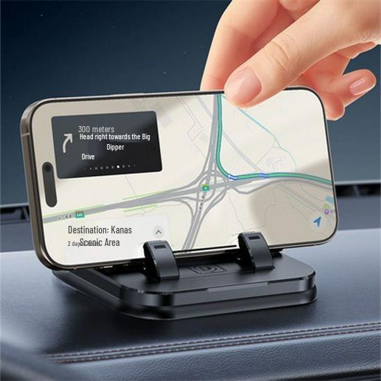 Dual-Function Rotatable Car Phone Holder & Number Plate - Anti-Shake, Adhesive Dashboard Mount for Universal Navigation