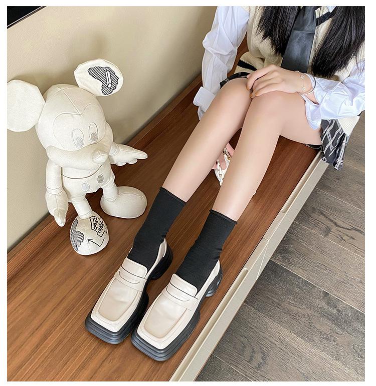 

Cos White JK Platform Flats Girls Oxfords Women Wide Toe Bullock College Students Elevated Creepers Lady Derby Boat Shoes 5 белый