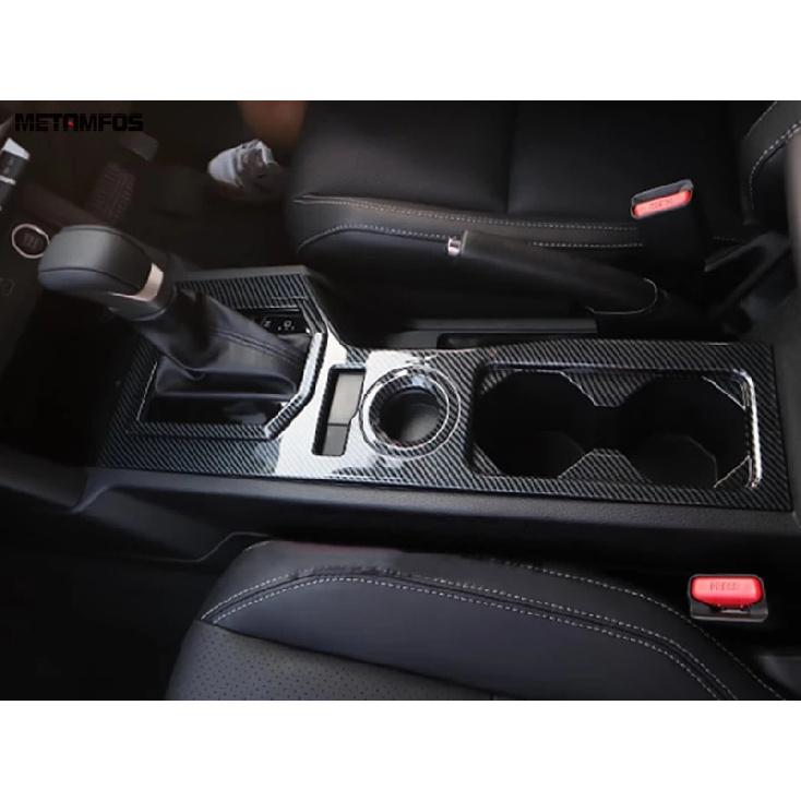 

For Mitsubishi triton L200 -2025 2026 Carbon Fiber Center Console Gear Shift Box Cover Water Cup Trim Interior Accessories