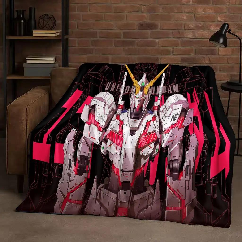 3D Gundam Cartoon Robot Christmas Gift Flannel Blanket,Ultra Soft Warm Plush Throw for Home Bedroom Bed Sofa Cover Office