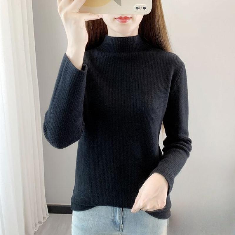 

Autumn and Winter New Style Plus Velvet and Thickened All-in-one Velvet Sweater for Women, Fashionable and Versatile Bottoming Thickened Sweater XL