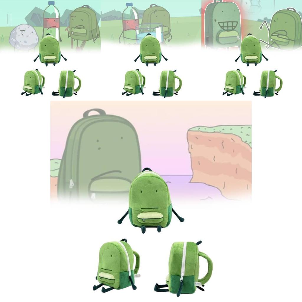 Adorable Green One Liam Backpack Plush Toy Soft Short Plush Animal Backpack