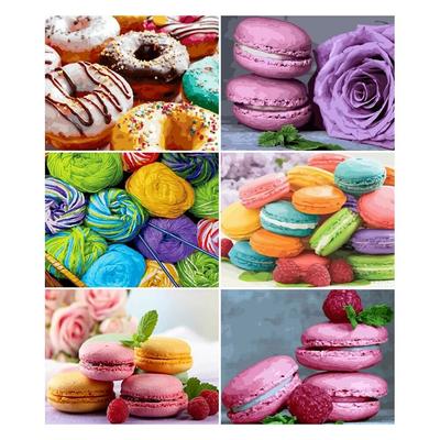 5D-Diamantgemälde, Macaron-Dessert, volle runde Diamant-Stickerei, Landschaftswandbilder mit Strasssteinen, Heimdekoration