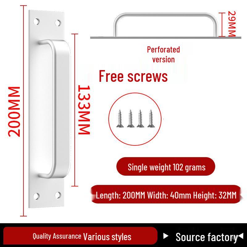 Aluminiumlegering Deurklink zonder Boren voor Glazen, Stalen, Kunststof Balkon-, Schuif- en Kastdeuren