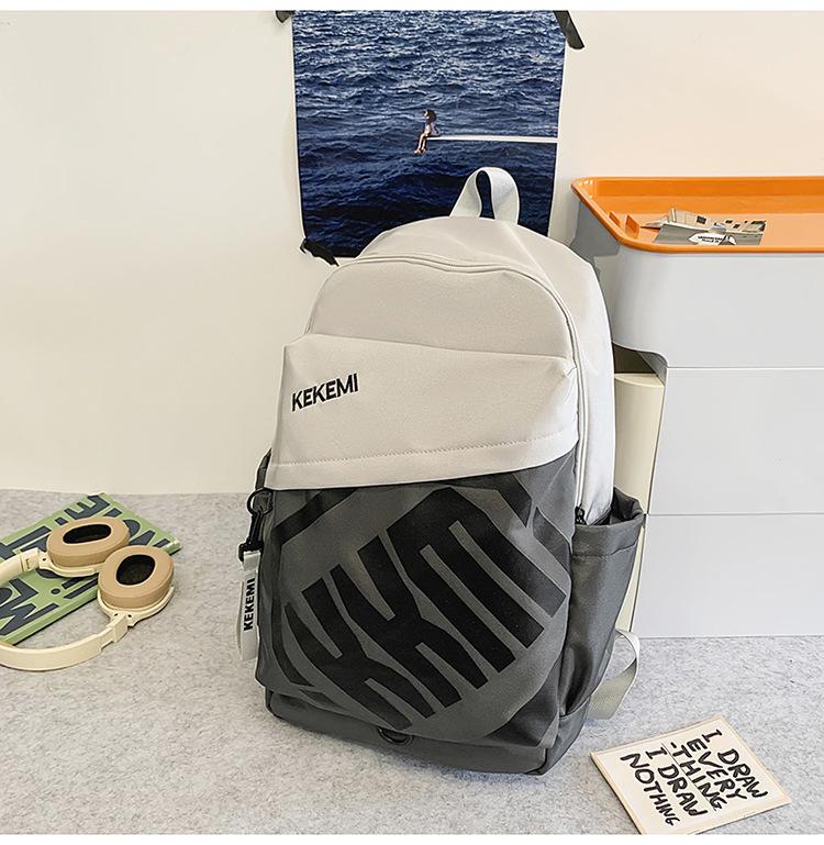 School bag high value letter backpack couple casual simple light commute fashion versatile large capacity