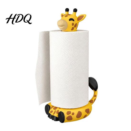 Non Slip Paper Roll Stand Cute Giraffe Towel Holder Sturdy PLA 3D Printed Standing Novelty Home Decor Gift Dispenser Decorative Animal Napkin