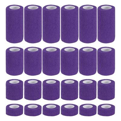 PATIKIL Bandage 24 5 Elastic Breathable Wrap Stretchable for Athletic Sports Wrist Ankle Dark Purple 1"/2"/3"/4" Self-Adhesive Wraps, Count, Yards,
